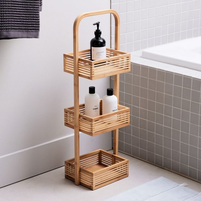 Brockton Bamboo Freestanding Storage bathroom caddy